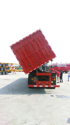 80T capaciteit het Dumpen Volledige Reeks van de Kippers Flatbed Semi Aanhangwagen van het Hydraulische Systeem van Hyva