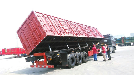 80T capaciteit het Dumpen Volledige Reeks van de Kippers Flatbed Semi Aanhangwagen van het Hydraulische Systeem van Hyva