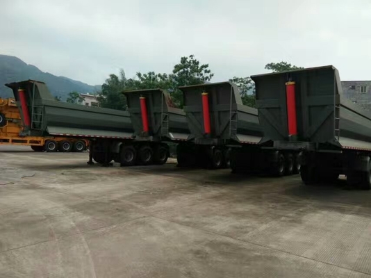 Semi de Stortplaatsaanhangwagen van Sinotrukhowo 40-60t met Zijwacht en Elektro Openings Hoogste Dekking
