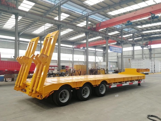 100T de lage Aanhangwagen van Lowboy van Bed Op zwaar werk berekende Semi Aanhangwagens/3 As in Mechanische Opschorting