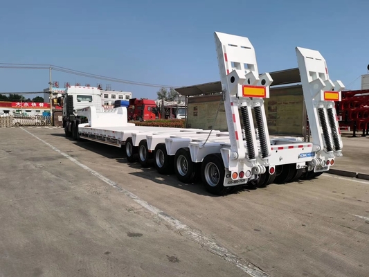 Q235 Op zwaar werk berekende Semi Aanhangwagens van het Staal100t de Lage Bed in Mechanische Opschorting