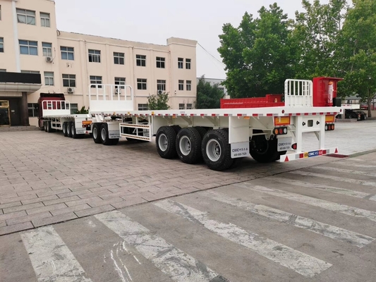 Q235 Op zwaar werk berekende Semi Aanhangwagens van het Staal100t de Lage Bed in Mechanische Opschorting