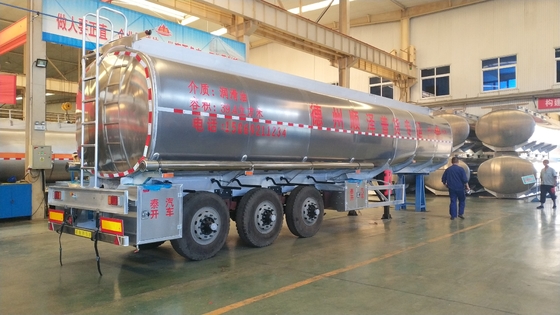 3 van de Kleuren Op zwaar werk berekende Semi Aanhangwagens 45000L van Axle Aluminium de Witte Aanhangwagen van de de Olietank