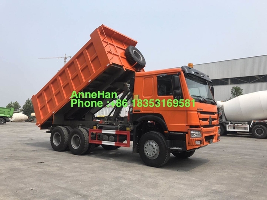 Oranje Op zwaar werk berekende de Stortplaatsvrachtwagen van 6x4 371hp 20M3 met 10 Banden