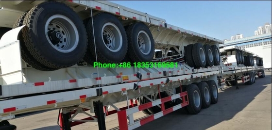 3 assen Op zwaar werk berekende Semi Aanhangwagens 40ft Flatbed Aanhangwagen voor Containerlading