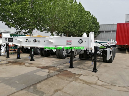 3 assen Op zwaar werk berekende Semi Aanhangwagens 40ft Flatbed Aanhangwagen voor Containerlading