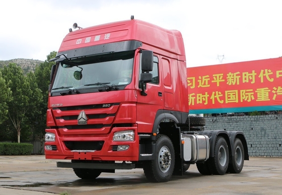 Rode Semi Eerste van Sinotruk Howo 6x4 - verhuizersvrachtwagen 10 Wheeler Tractor Truck