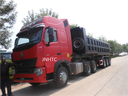 Hydraulische Triaxle rear tipping dump trailer-Vrachtwagen met de Hydraulische Cilinder van Hyva