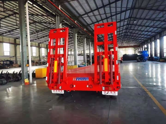 JNHTC 80 Ton Semi Low Deck Gooseneck-Aanhangwagen 3 Axle For Transport Vehicles