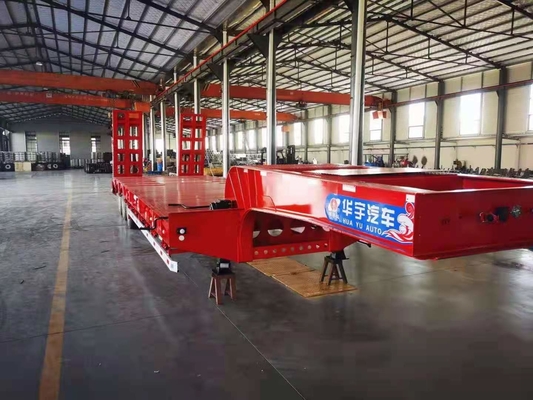 JNHTC 80 Ton Semi Low Deck Gooseneck-Aanhangwagen 3 Axle For Transport Vehicles