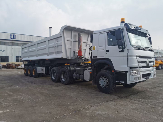 Sinotruk Drie Axle Front 50 ton Op zwaar werk berekende Semi Aanhangwagens voor Zandvervoer