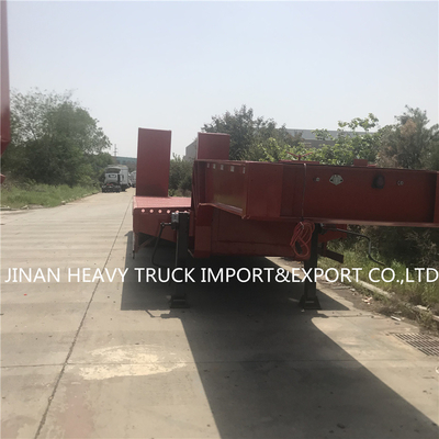 3 assen Flatbed Semi Aanhangwagen Opgezet Crane Transport Flatbed Gooseneck Trailer