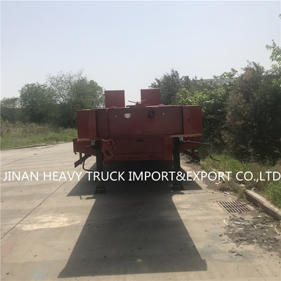 3 assen Flatbed Semi Aanhangwagen Opgezet Crane Transport Flatbed Gooseneck Trailer