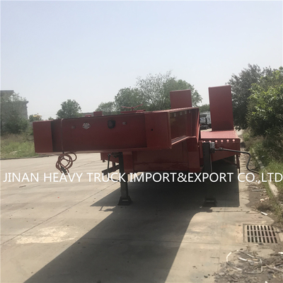 3 assen Flatbed Semi Aanhangwagen Opgezet Crane Transport Flatbed Gooseneck Trailer