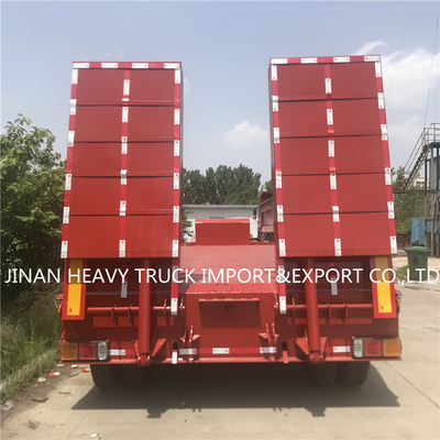 3 assen Flatbed Semi Aanhangwagen Opgezet Crane Transport Flatbed Gooseneck Trailer
