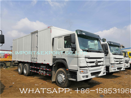 Sinotruk Howo 25 ton 10 de Markt van Wielenvan cargo box truck for Nigeria