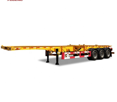 3 as 20ft 40ft Vlakke de Aanhangwagengooseneck van de Bedcontainer Semi Containeraanhangwagen