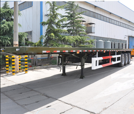3 as 20ft 40ft Vlakke de Aanhangwagengooseneck van de Bedcontainer Semi Containeraanhangwagen
