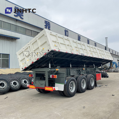3 4 Semi de Aanhangwagen40t 60T Hydraulische Zijkipper van Axle Side Wall Fence Cargo