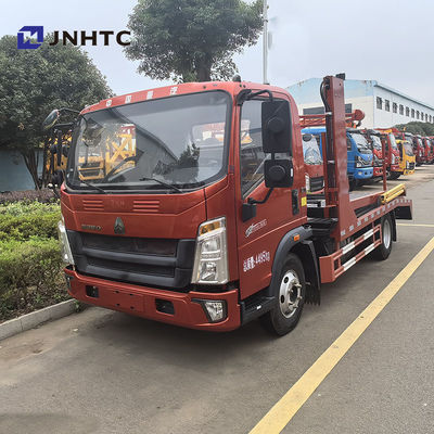 Trekkende 3 auto's Sinotruk HOWO 4X2 Dubbeldek 5t 6t Dieselbrandstof Volledig geland Wrecker Reddingsvoertuig Flatbed sleepwagen